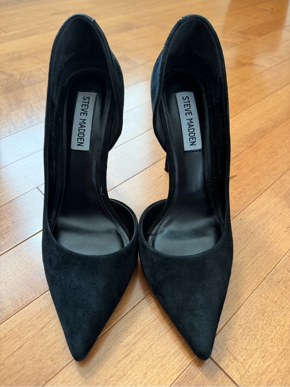 Steve Madden Black Suede Pointed-Toe D'Orsay Pumps